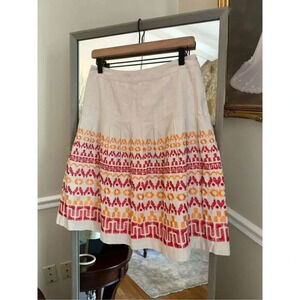 Peter Nygard A Line Pleated Skirt‎ Size 8 Brown